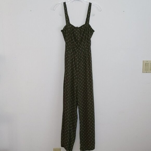 Cotton Candy UO Green Open Back Wide Leg Jumpsuit - Picture 1 of 5